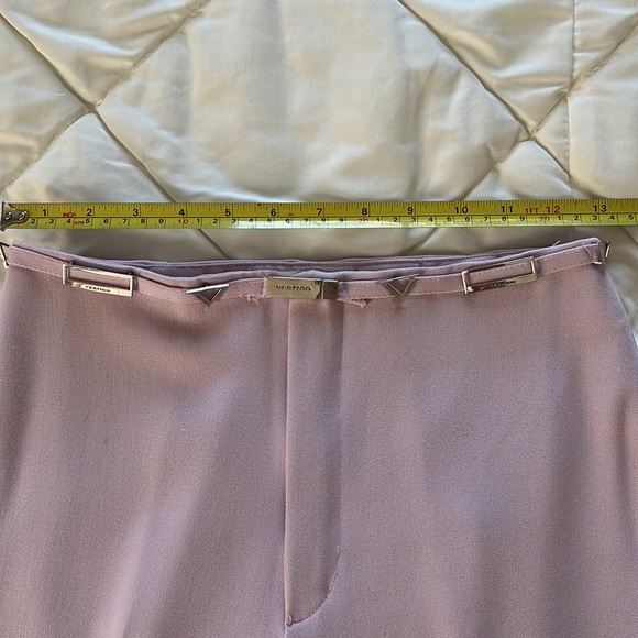 Vintage ‘90s Vertigo made in France classic lilac  trouser with logo belt S / 26 - Picture 9 of 17